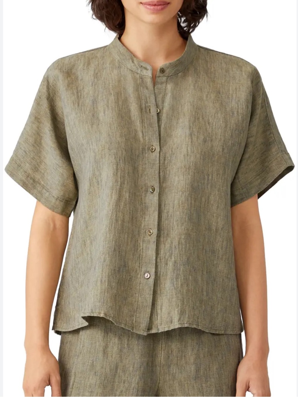Eileen Fisher 100% Organic Linen Délavé Shirt Size XS